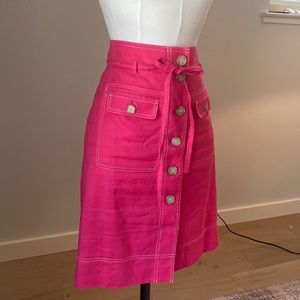 Pink with white topstitching JCrew skirt